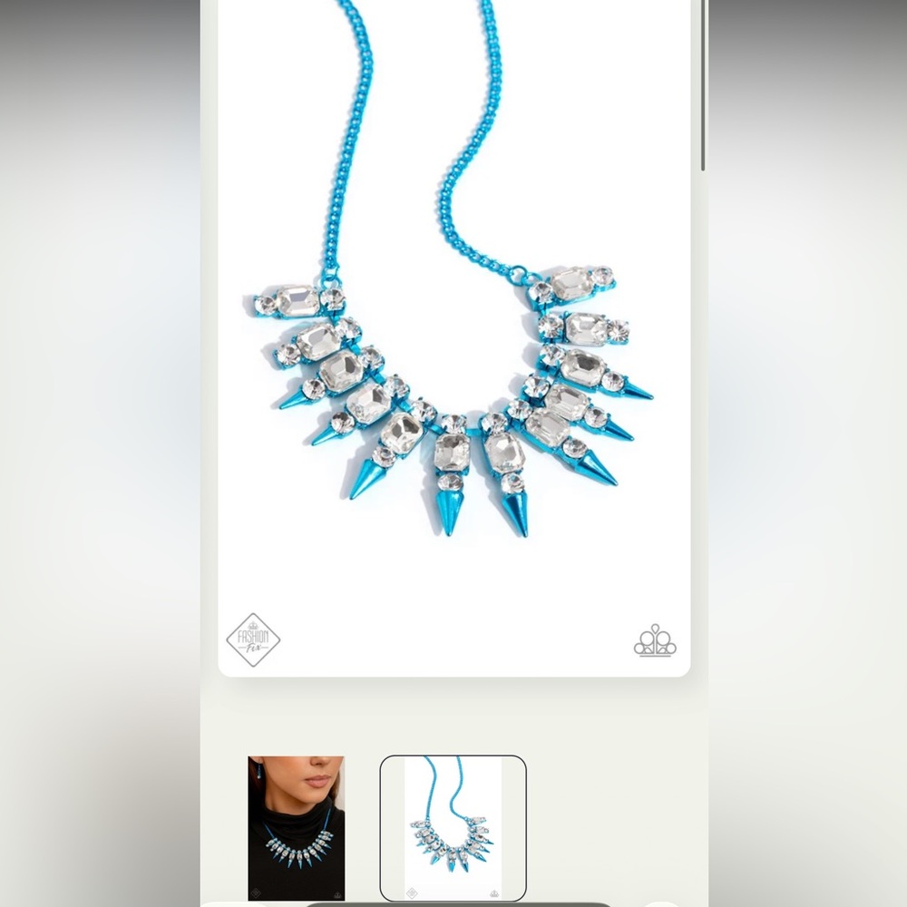 🔷💎🔷 “PUNK PASSION” BLUE NECKLACE WITH FREE EARRINGS ~ PAPARAZZI❗️🔷💎🔷 - Picture 3 of 4